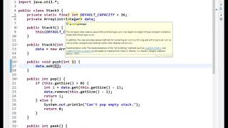 CSC-220 - Chapter 10 - Stack Implementation Using an ArrayList Object