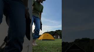 Mont Bell Camping tent set up モンベルのテントをキャンプサイトに設置 #shorts