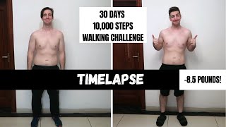 Walking 10,000 Steps for 30 Days (Weight Loss Time Lapse)