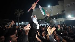 Palestinians celebrate news of expected ceasefire reached between Hamas and Israel