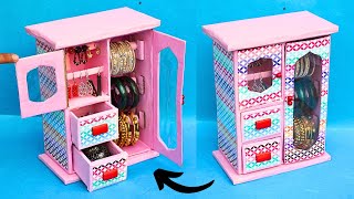 How to make Bangle Stand at home with Waste ShoeBox| DIY Jewellery Organizer
