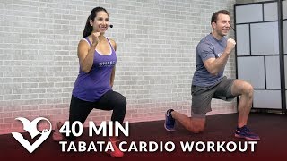 40 Min Tabata Cardio Workout without Equipment + Abs - Full Body HIIT No Equipment Cardio at Home