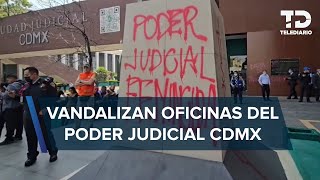 Manifestantes rompen la entrada del Poder Judicial en CdMx; exigen justicia