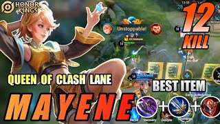 MAYENE Queen of Clash Lane Honor of Kings (HOK) Best item build INSANE DAMAGE! - pro player gameplay