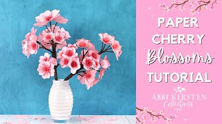 Paper Cherry Blossom Tutorial - Free Cherry Blossom Template For Cricut | Abbi Kirsten Collections