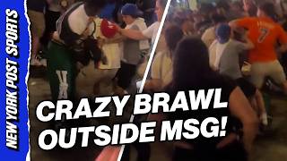 Knicks Fans BRAWL With Cavs Fan Outside Of MSG!
