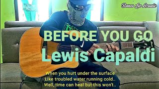 LEWIS CAPALDI BEFORE YOU GO Fingerstyle Guitar Cover Lyric | Rainbow Glasses Revealed