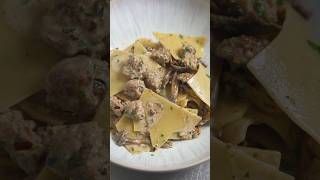 🍄‍🟫 Je déclare ouvertes les recettes d’automne (pasta champignons saucisse) 🍁