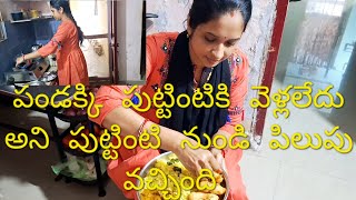 vlog# పండక్కి పుట్టింటికి వెళ్లలేదు అని//పుట్టింటి నుండి పిలుపు వచ్చింది 🤗