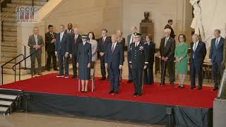 President Trump and the First Lady Attend a Pass In Review Ceremony