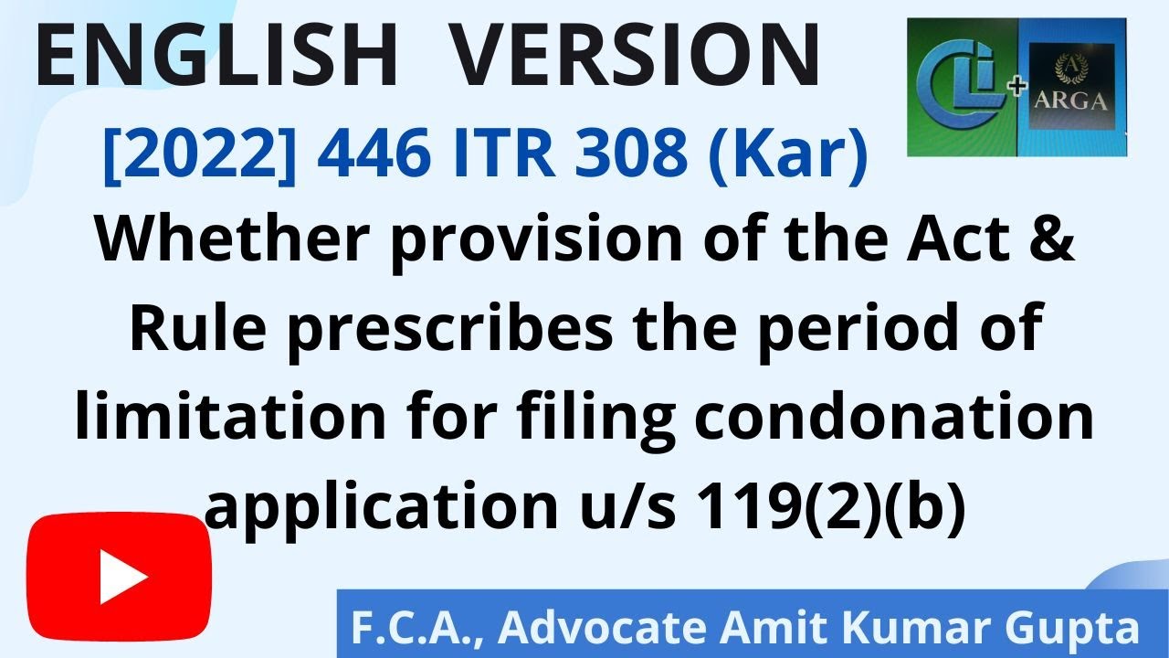 WHETHER PROVISION OF ACT & RULE PRESCRIBES PERIOD OF LIMITATION FOR ...