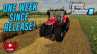 FS22 'LIVE' ONE WEEK SINCE RELEASE! | PS5 | GAMEPLAY & CHAT | Farming Simulator 22.