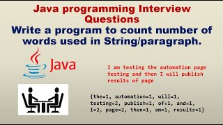 How to count words in a String | Automation Testing interview question