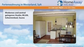 Westerland: Modernes und zentral gelegenes Studio, WLAN, Schwimmbad, Sauna - FeWo-direkt.de Video