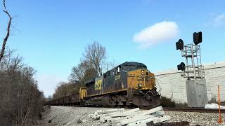 Solo CSX ES40DC 5226 Leads Rail Train W214-06 on 2/6/25