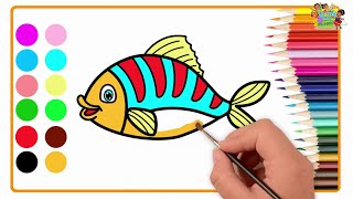 Fish Drawing For Kids | How to Draw Fish Step By Step | Easy Fish Drawing  @Jolly Bubbly Pat TV ​