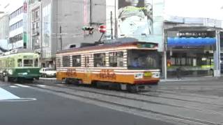 【路面電車動画】長崎電気軌道０７　つりかけの音　３７０形　１５００形