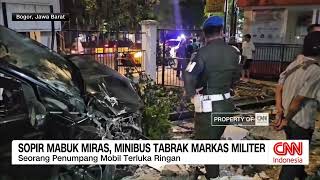 Sopir Mabuk Miras, Minibus Tabrak Markas Militer