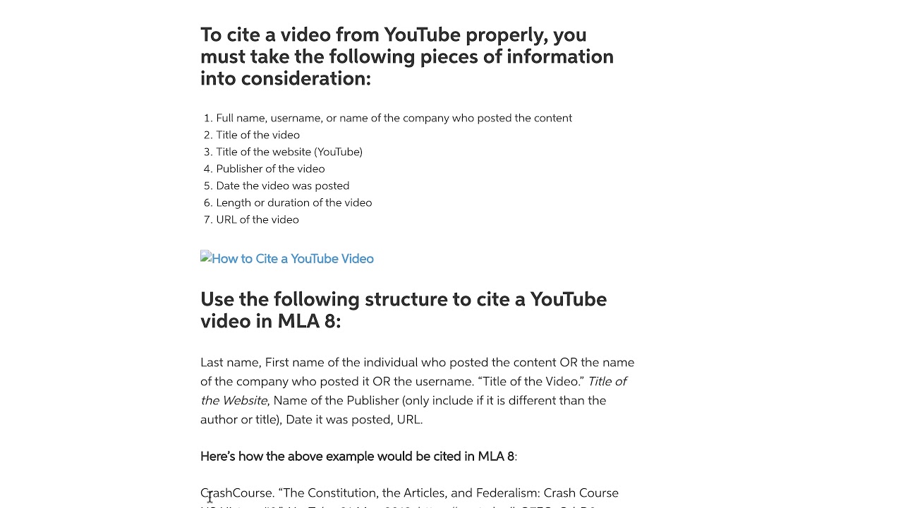 How To Write A Bibliography For A Youtube