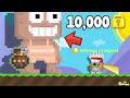 SPENDING 10,000 WLS  TO BECOME THE TALLEST in GROWTOPIA!!