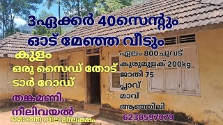 3ഏക്കർ 40സെന്റും ഓട് മേഞ്ഞ വീടും. ഒരു സൈഡ് തോട്. കുളം ഏലം കുരുമുളക് ജാതി ടാർ റോഡ് ഇടുക്കി തങ്കമണി 👇👇