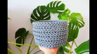 Crochet basket camel stitch. Koszyk na szydełku ze sznurka.