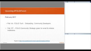 FOLIOForums - 2017-02-01 - Onboarding Community Developers