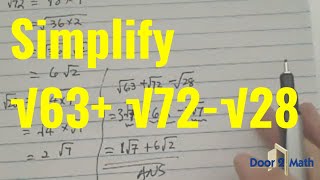 HOW TO SIMPLIFY RADICALS | √63+√72-√28 | Pre-Algebra