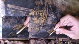 Cleaning the gilding-painting over 90 years old