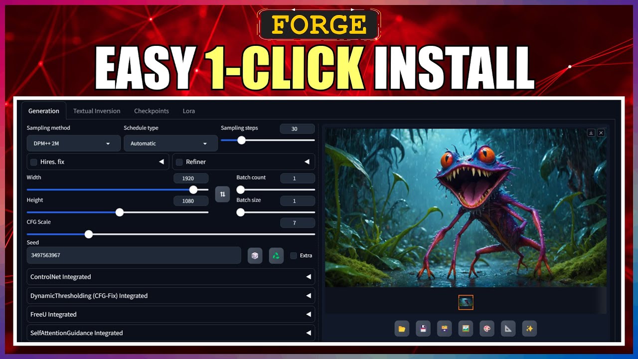 Install Stable Diffusion Forge Ui Quick Easy 1 Click Method Youtube
