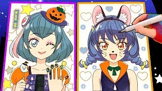 スタートゥインクルプリキュア★ハロウィンメイク＆ぬりえでかわいく変身♪ Drawing with MakeUp