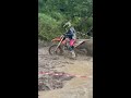 deep water crossing with motorcycle shorts