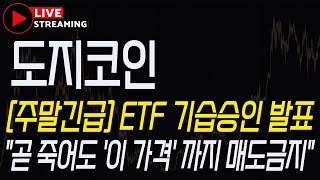 [도지코인] LIVE 긴급속보! 주말긴급, ETF 기습승인 발표! 곧 죽어도 '이 가격' 까지 매도금지\