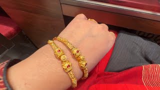 Tanishq Latest Sakha Pola Bala Chur Designs with price /Gold Bangle/Daily wear Bangles/im Deeya