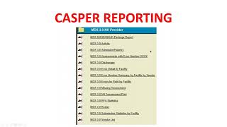 CASPER reports