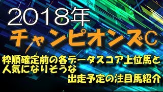 【競馬予想】2018年チャンピオンズカップ項目別データスコア上位馬と人気になりそうな有力馬紹介