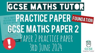 Final Predicted Paper 2 GCSE Maths Exam 3rd June 2024 | Foundation | TGMT