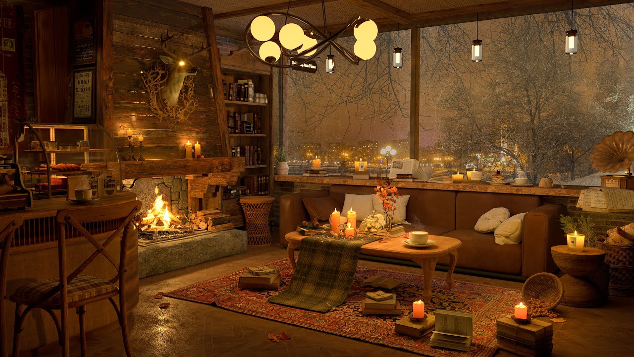 Smooth Jazz In A Cozy Coffee Shop Ambience 4k Instrumental Jazz Music