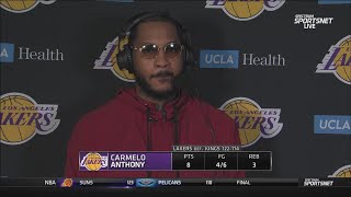 Carmelo Anthony Postgame Interview | Los Angeles Lakers beat the Sacramento Kings 122-114