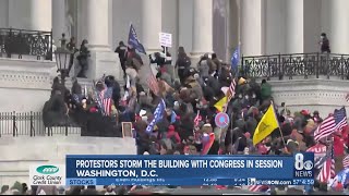 Protestors storm Capitol building with Congress in session