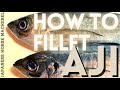 【How to fillet Horse Mackerel】 Ultimate Japanese Knife Technique, Sanmai Oroshi 三枚おろし　アジの捌き方【全編英語】