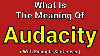 Meaning Of Audacity | Audacity | English Vocabulary | Most Common Words in English