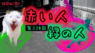 【怖い話】【猫が語る不思議な話】【猫動画】怪談ねこ語り３３８話『赤い人緑の人』