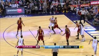 Nikola Jokic backs down LeBron James in the post for the hook shot