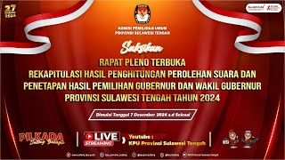 HARI KE 3 - REKAPITULASI PERHITUNGAN SUARA PILKADA GUBERNUR \u0026 WAKIL GUBERNUR SULTENG 2024