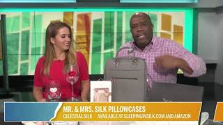 Celestial Silk Mr. and Mrs. Pillowcases Featured on River City Live as a Great Valentine's Day Gift