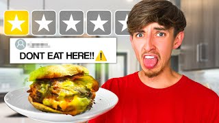 Eating at The WORST RATED Restaurants For 24 HOURS! (1 STAR)