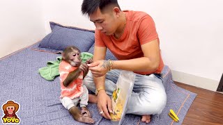 YoYo Jr playing and drinking milk with dad is so much fun