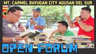 OPEN FORUM: Mount Carmel Gym Bayugan City AGUSAN DEL SUR [December 22/2024]