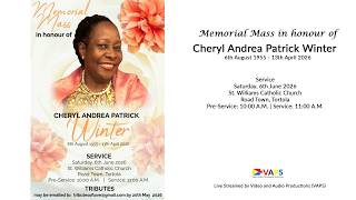 Memorial Mass in honour of Cheryl Andrea Patrick Winter